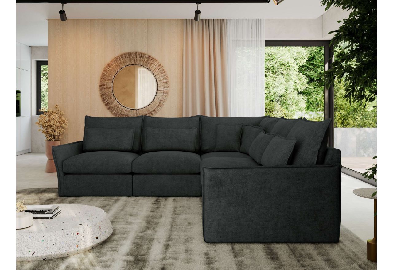 Narożnik VERSO L - uniwersalny - ciemnoszary, struktura