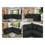 Narożnik VERSO L - uniwersalny - ciemnoszary, struktura