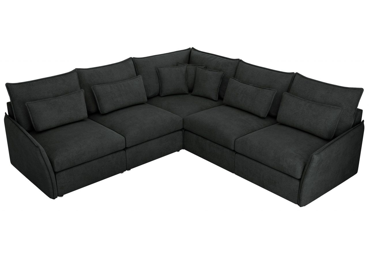 Narożnik VERSO L - uniwersalny - ciemnoszary, struktura