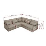 Narożnik VERSO L - uniwersalny - beżowy, struktura