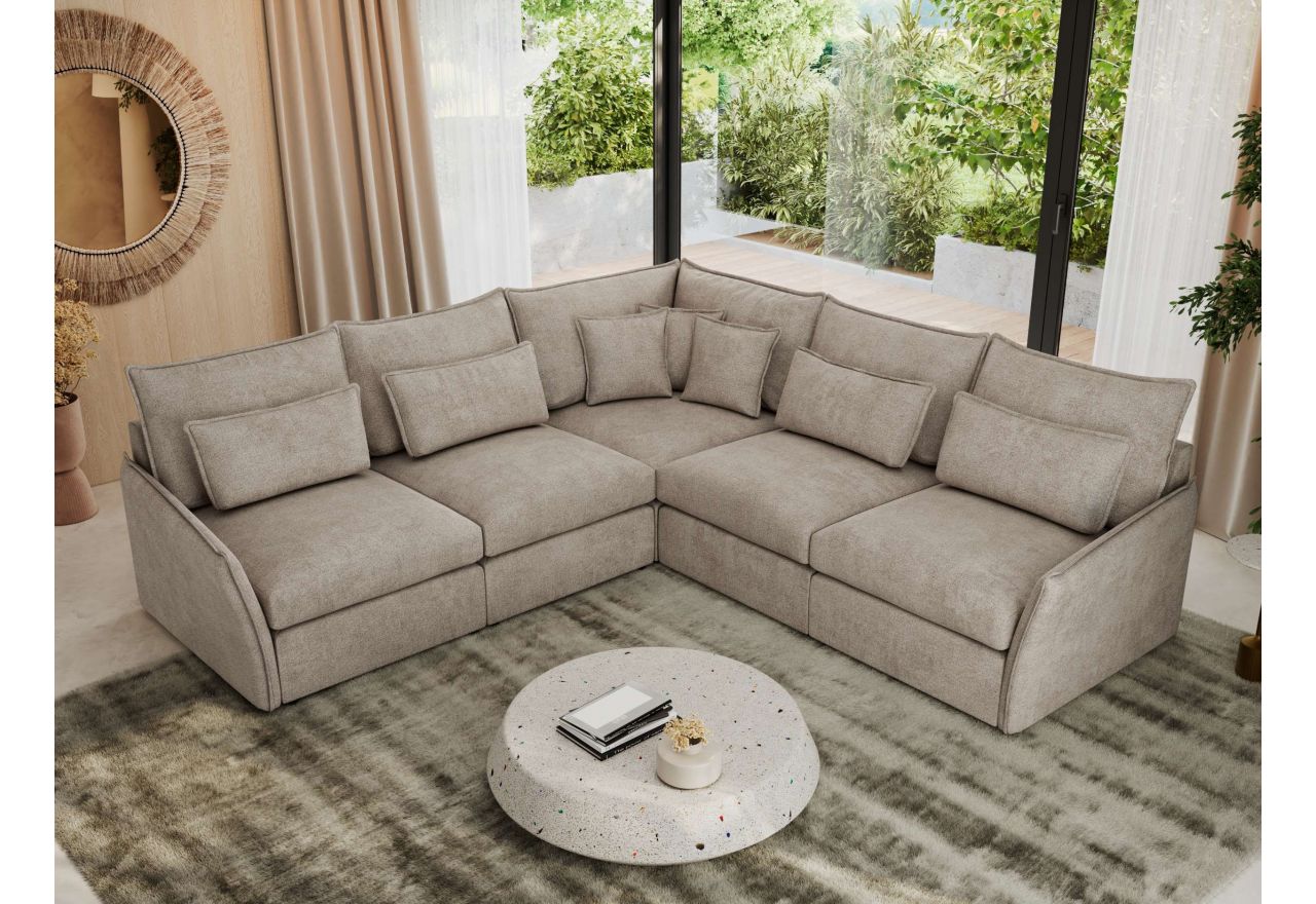 Narożnik VERSO L - uniwersalny - beżowy, struktura