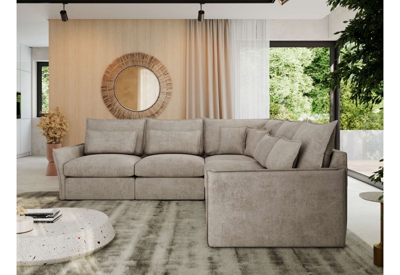 Narożnik VERSO L - uniwersalny - beżowy, struktura