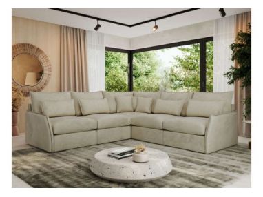 Narożnik VERSO L - uniwersalny - beżowy, welvet