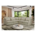 Narożnik VERSO L - uniwersalny - beżowy, welvet