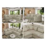 Narożnik VERSO L - uniwersalny - beżowy, welvet