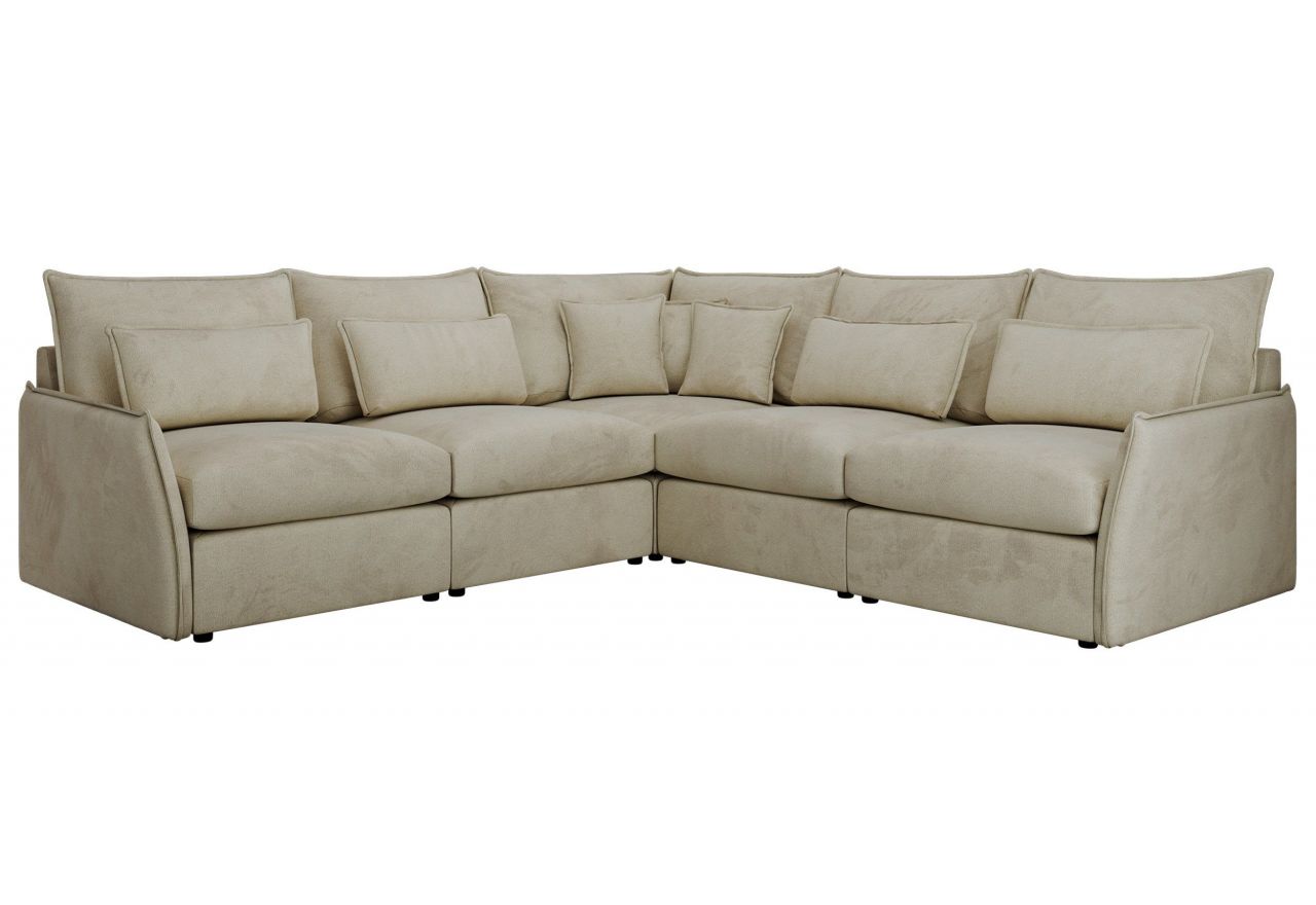 Narożnik VERSO L - uniwersalny - beżowy, welvet