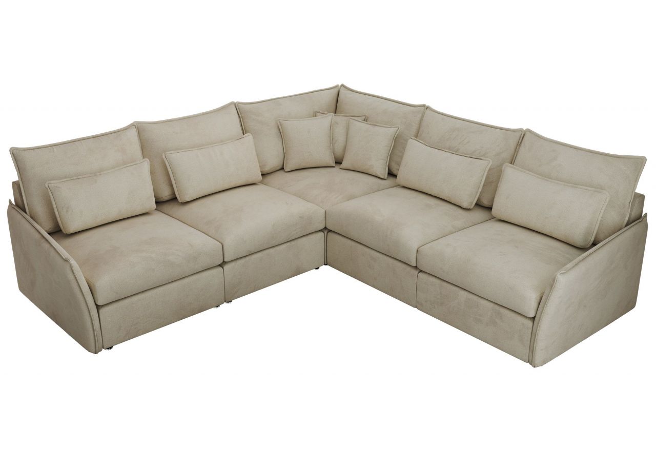 Narożnik VERSO L - uniwersalny - beżowy, welvet