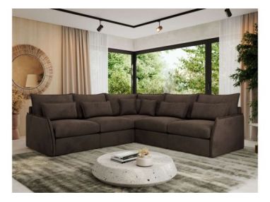 Narożnik VERSO L - uniwersalny - brązowy, welvet