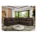 Narożnik VERSO L - uniwersalny - brązowy, welvet