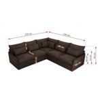 Narożnik VERSO L - uniwersalny - brązowy, welvet