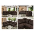 Narożnik VERSO L - uniwersalny - brązowy, welvet