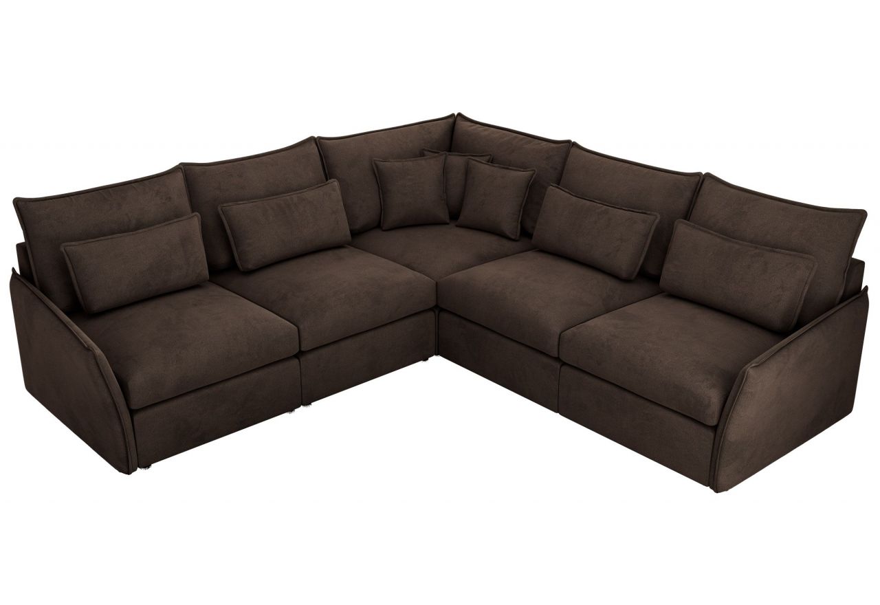 Narożnik VERSO L - uniwersalny - brązowy, welvet