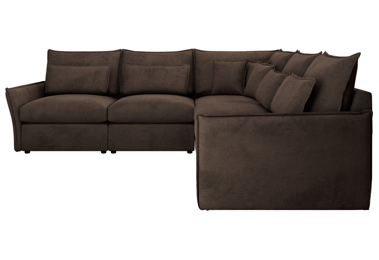 Narożnik VERSO L - uniwersalny - brązowy, welvet