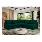 Narożnik VERSO L - uniwersalny - ciemnozielony, welvet