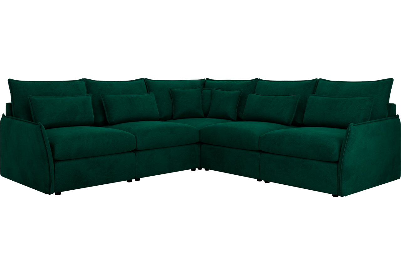 Narożnik VERSO L - uniwersalny - ciemnozielony, welvet