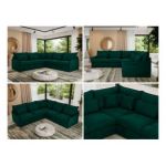 Narożnik VERSO L - uniwersalny - ciemnozielony, welvet