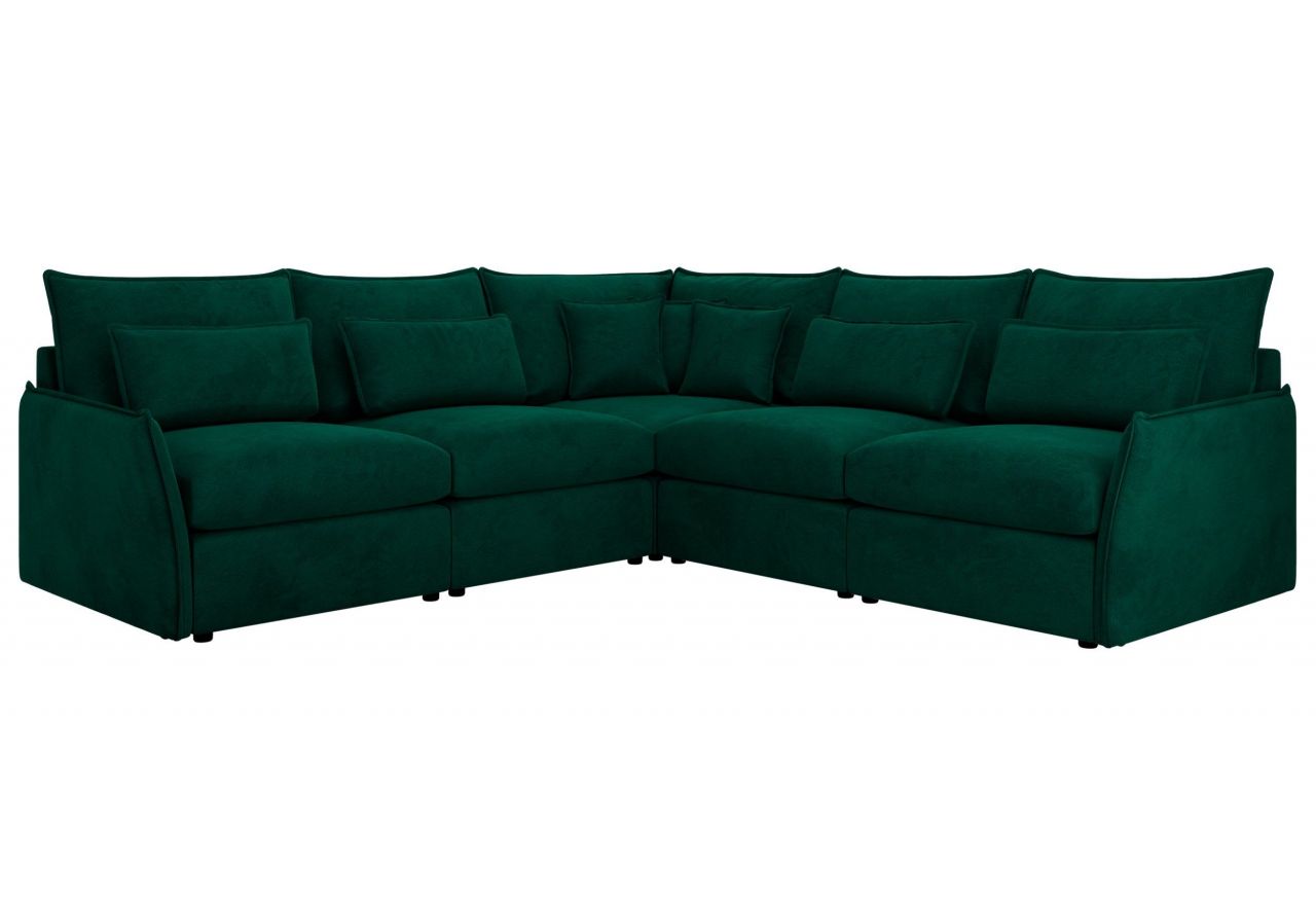 Narożnik VERSO L - uniwersalny - ciemnozielony, welvet