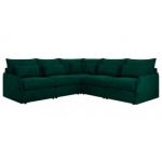 Narożnik VERSO L - uniwersalny - ciemnozielony, welvet