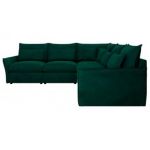 Narożnik VERSO L - uniwersalny - ciemnozielony, welvet