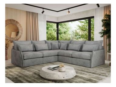 Narożnik VERSO L - uniwersalny - jasnoszary, welvet