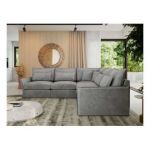 Narożnik VERSO L - uniwersalny - jasnoszary, welvet