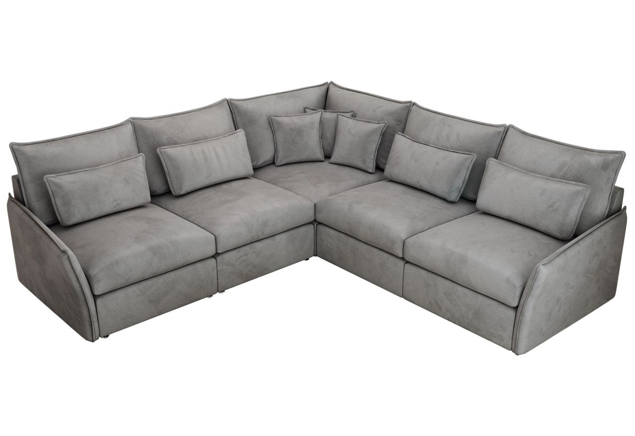 Narożnik VERSO L - uniwersalny - jasnoszary, welvet