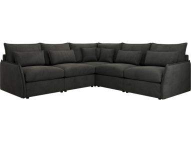 Narożnik VERSO L - uniwersalny - ciemnoszary, welvet