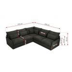 Narożnik VERSO L - uniwersalny - ciemnoszary, welvet