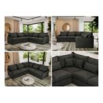 Narożnik VERSO L - uniwersalny - ciemnoszary, welvet