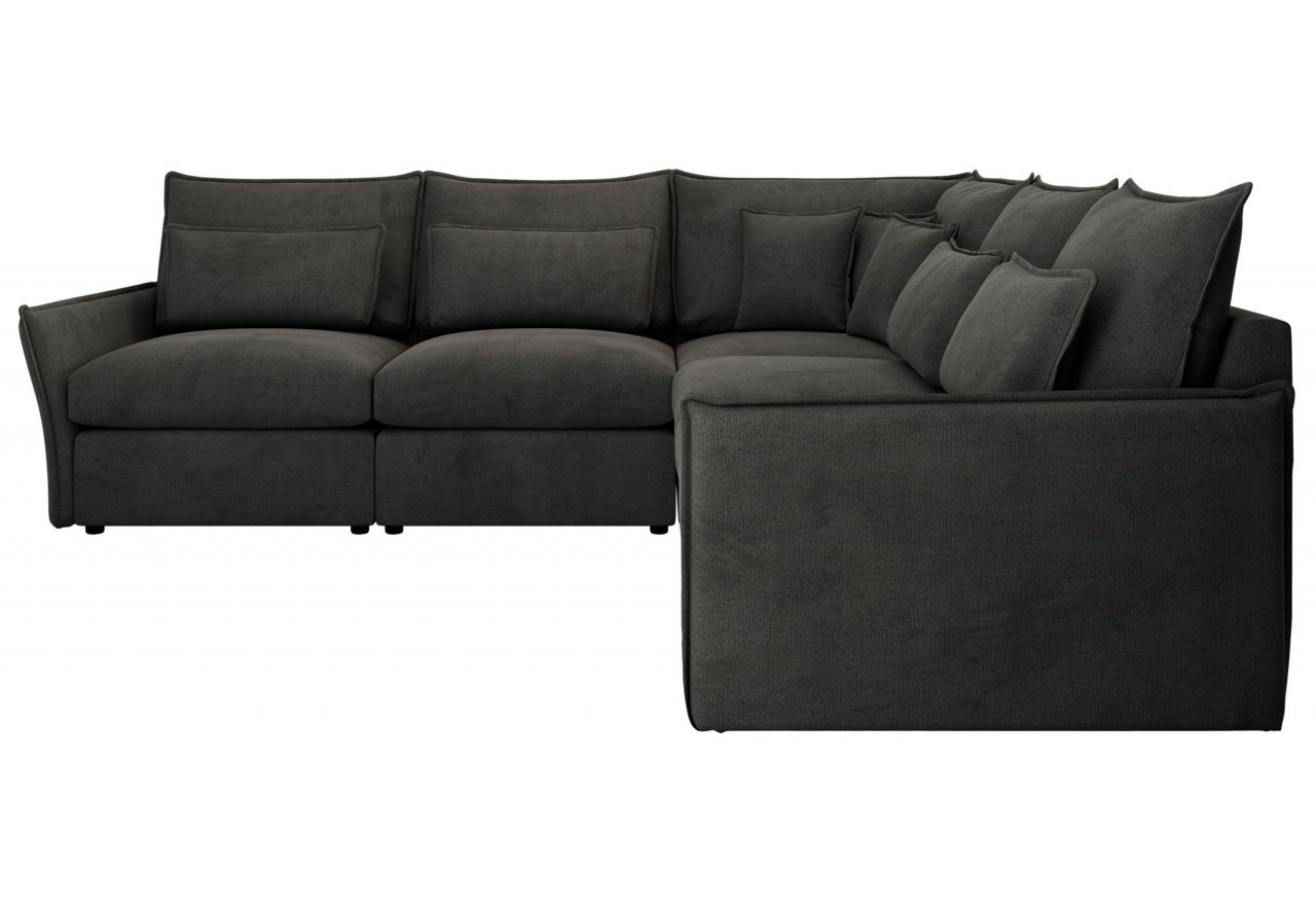 Narożnik VERSO L - uniwersalny - ciemnoszary, welvet