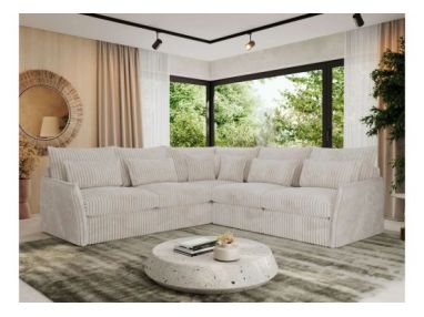 Narożnik VERSO L - uniwersalny - beżowy, sztruks