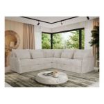 Narożnik VERSO L - uniwersalny - beżowy, sztruks