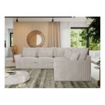 Narożnik VERSO L - uniwersalny - beżowy, sztruks