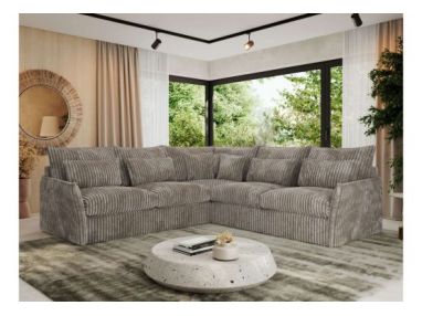 Narożnik VERSO L - uniwersalny - jasnobrązowy, sztruks