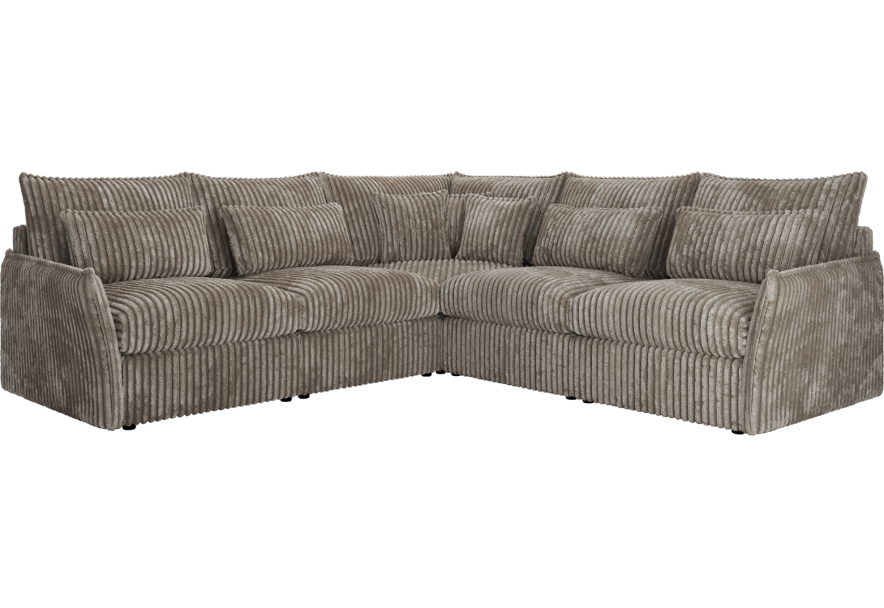 Narożnik VERSO L - uniwersalny - jasnobrązowy, sztruks