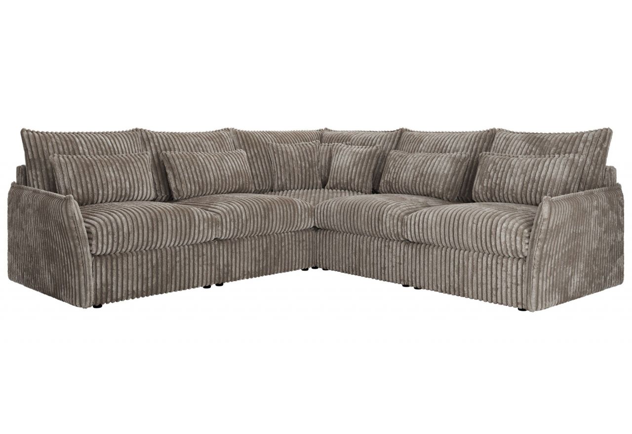 Narożnik VERSO L - uniwersalny - jasnobrązowy, sztruks