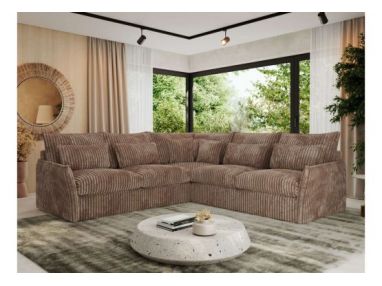 Narożnik VERSO L - uniwersalny - brązowy, sztruks