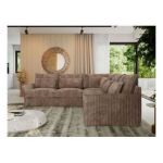 Narożnik VERSO L - uniwersalny - brązowy, sztruks