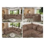 Narożnik VERSO L - uniwersalny - brązowy, sztruks