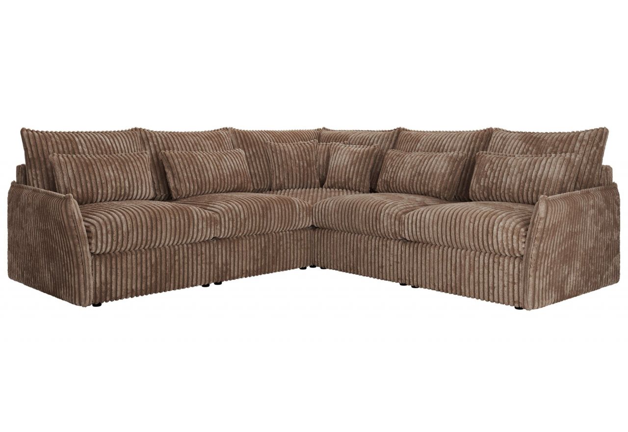 Narożnik VERSO L - uniwersalny - brązowy, sztruks