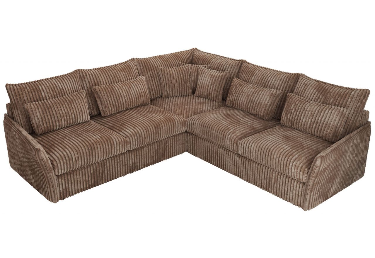 Narożnik VERSO L - uniwersalny - brązowy, sztruks