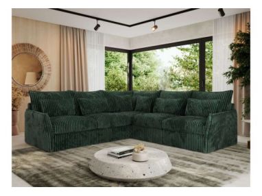 Narożnik VERSO L - uniwersalny - ciemnozielony, sztruks