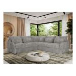 Narożnik VERSO L - uniwersalny - jasnoszary, sztruks