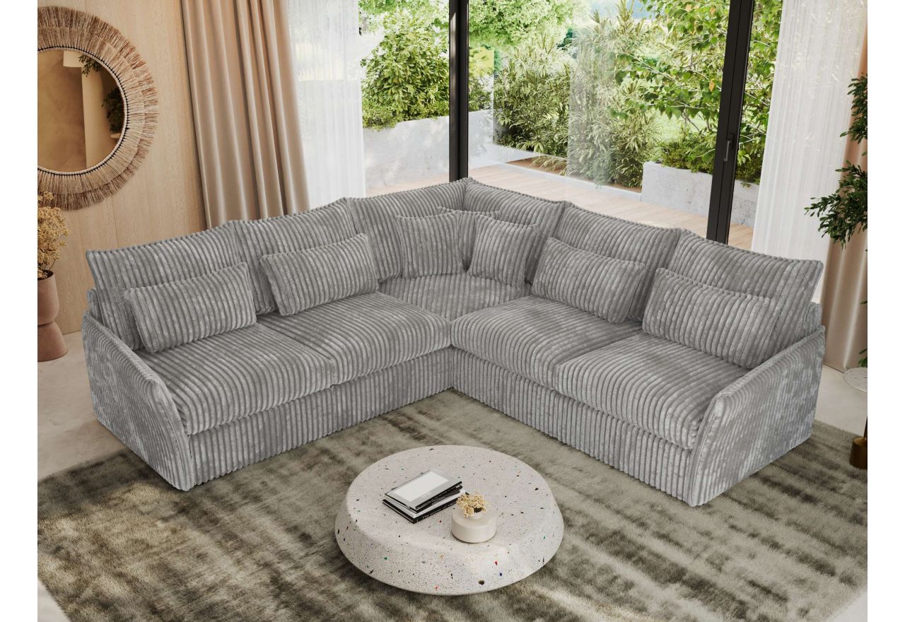 Narożnik VERSO L - uniwersalny - jasnoszary, sztruks