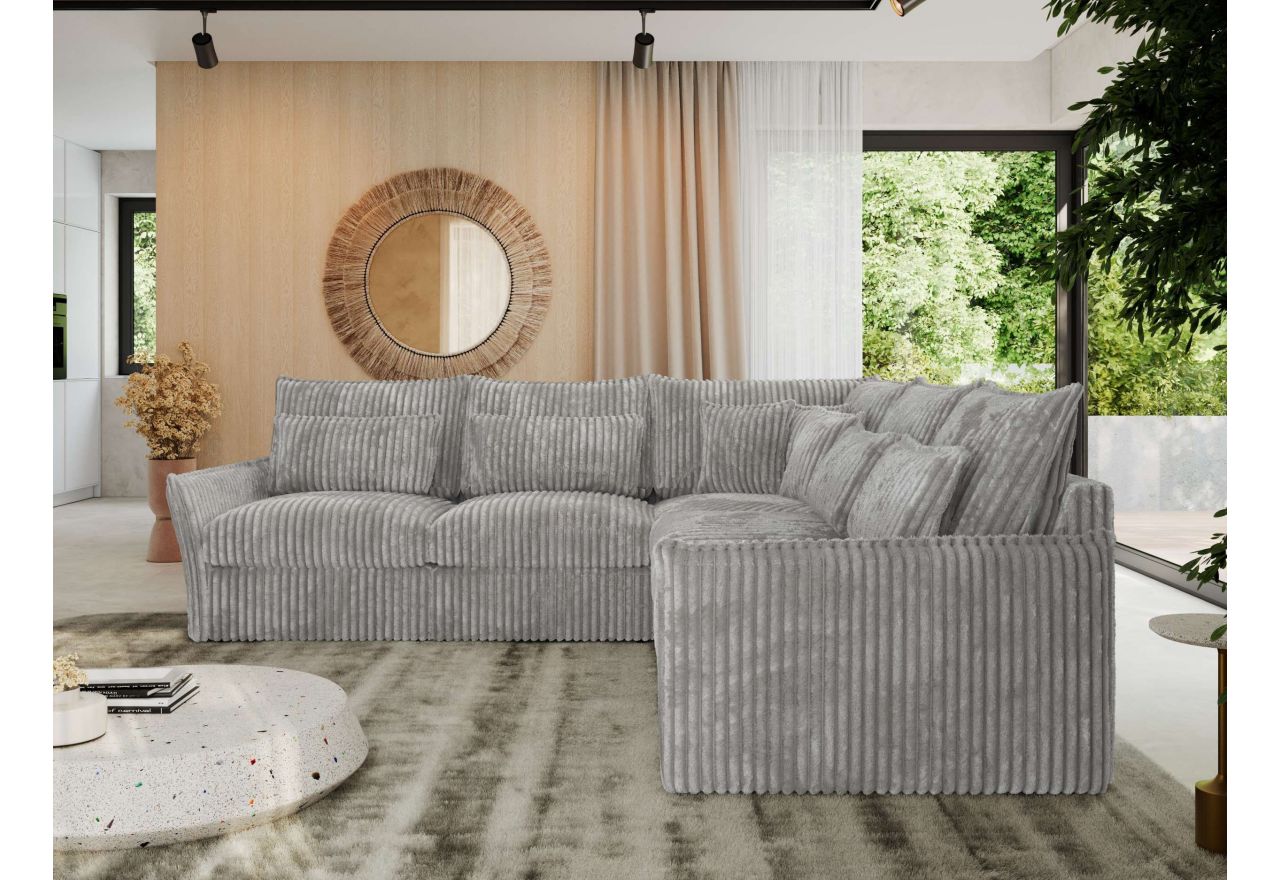 Narożnik VERSO L - uniwersalny - jasnoszary, sztruks