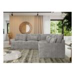 Narożnik VERSO L - uniwersalny - jasnoszary, sztruks