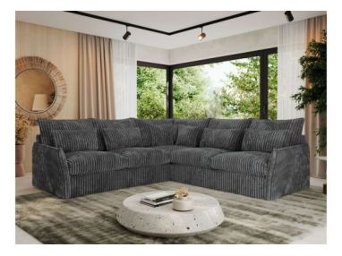 Narożnik VERSO L - uniwersalny - szary, sztruks