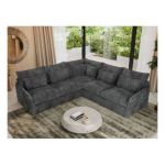 Narożnik VERSO L - uniwersalny - szary, sztruks