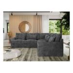 Narożnik VERSO L - uniwersalny - szary, sztruks