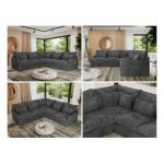 Narożnik VERSO L - uniwersalny - szary, sztruks